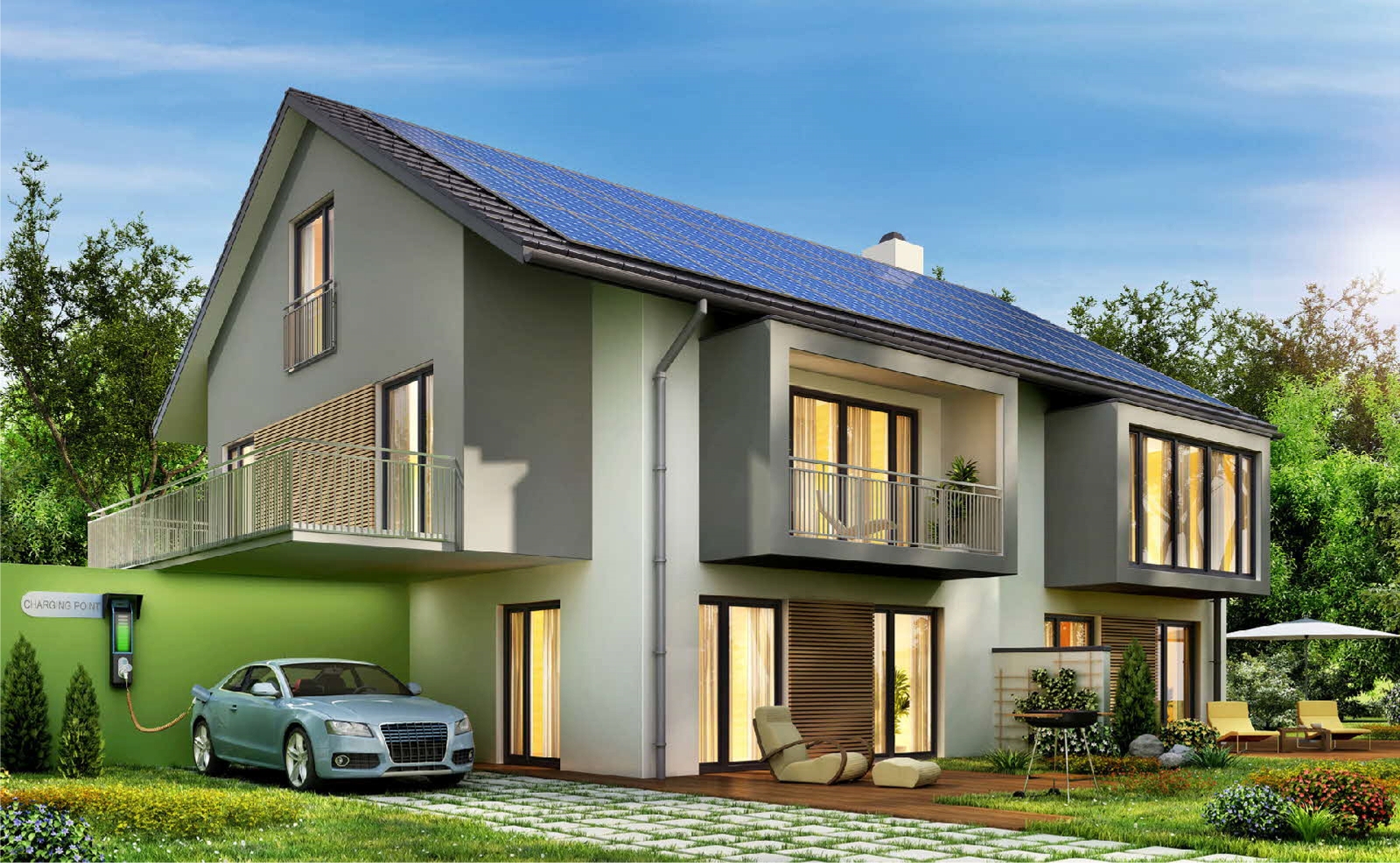 House with car plug in